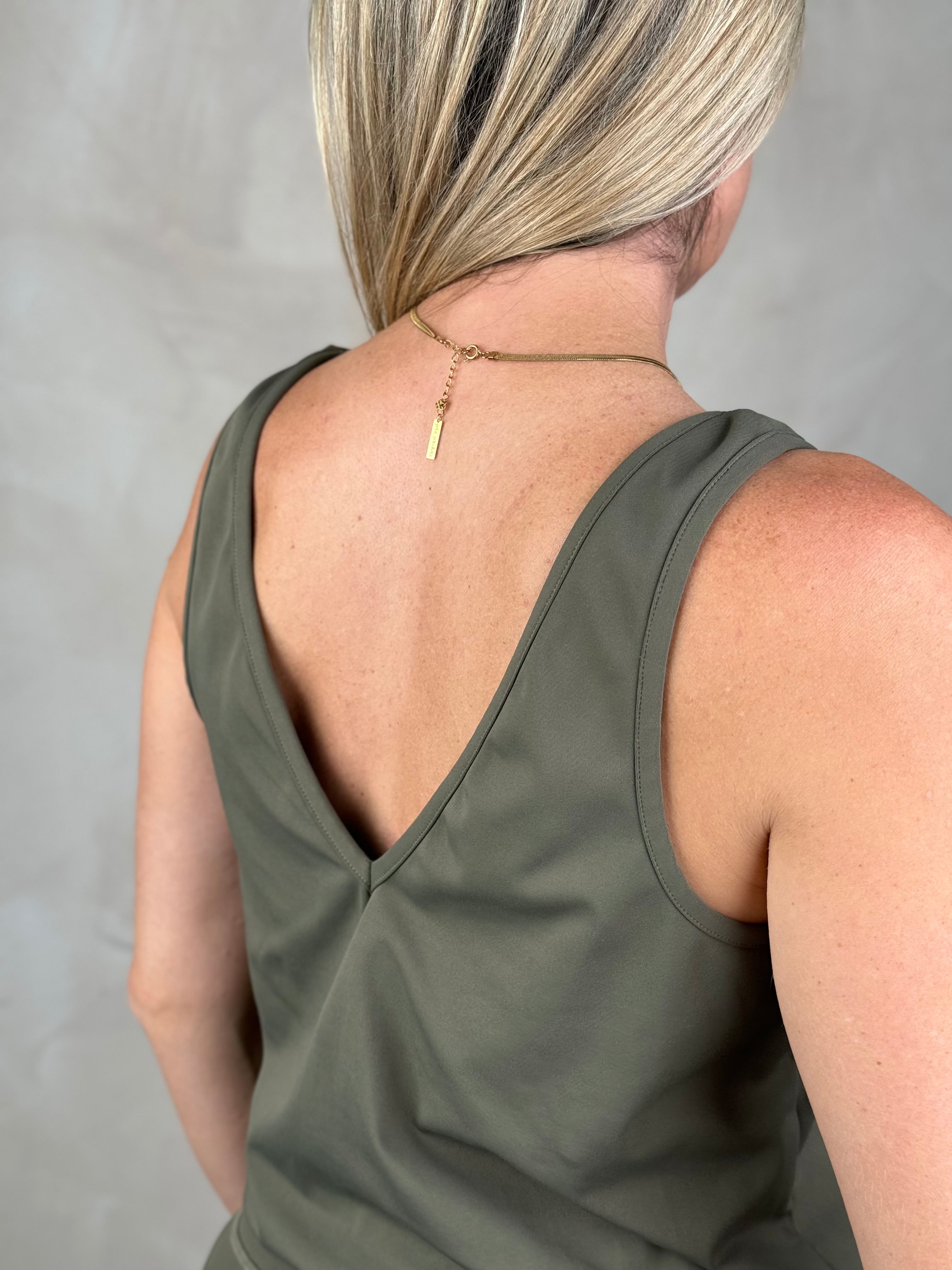 Ariana  V Back Jumpsuit with Pockets